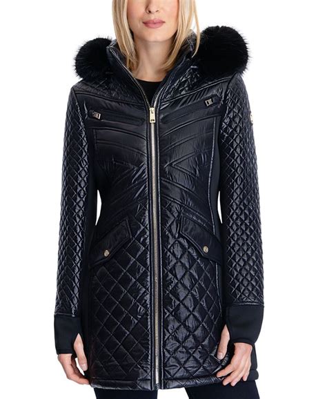 michael kors fur hood coat|michael kors wool winter coats.